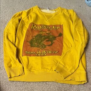 Vintage Yellow Graphic Sweatshirt - Rodeo Print